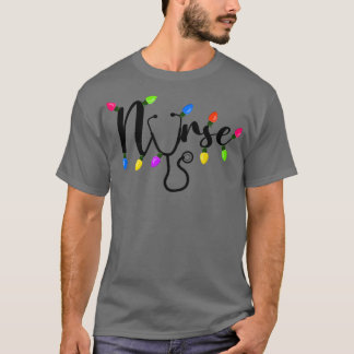 Nurse Christmas lights Nurse Xmas T-Shirt