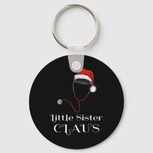 Nurse Christmas Little Sister Claus Matching Santa Keychain