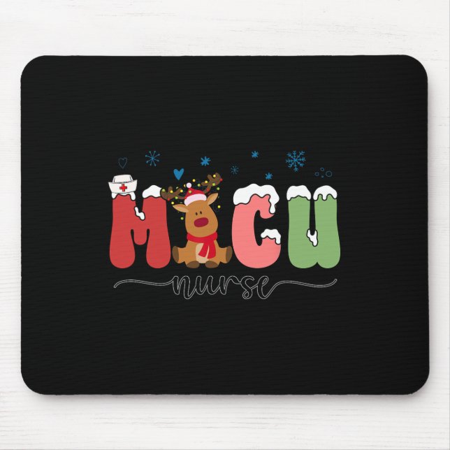 Nurse Christmas Men Women Medical Intensive Care U Mouse Pad (Front)