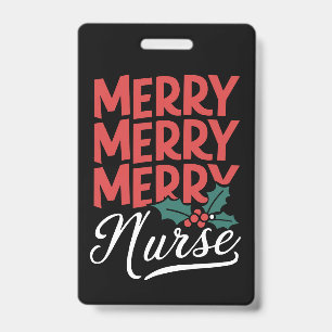 Nurse Christmas Merry Nurse Nursing Gifts Holiday Badge