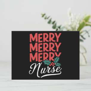 Nurse Christmas Merry Nurse Nursing Gifts Holiday Card