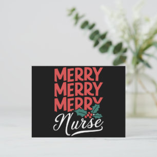Nurse Christmas Merry Nurse Nursing Gifts Holiday Postcard