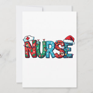 Nurse Christmas Nursing Medical Hospital Santa Thank You Card