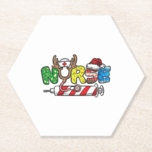 Nurse Christmas Paper Coaster
