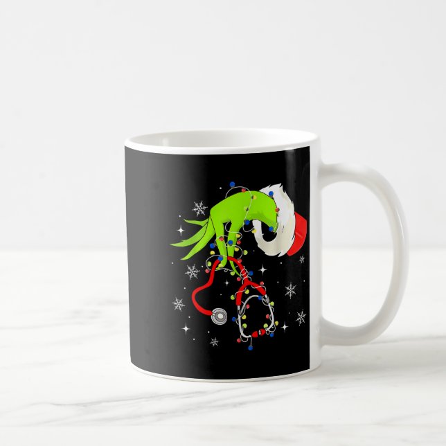 Nurse Christmas Stethoscope Nurses Xmas Pajamas Sa Coffee Mug (Right)