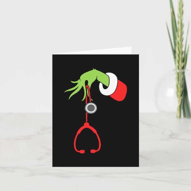 nurse christmas stethoscope nurses xmas pyjamas pj card (Front)