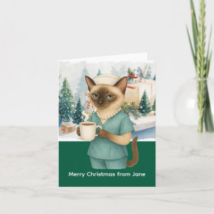 Nurse Christmas time at working place  Card