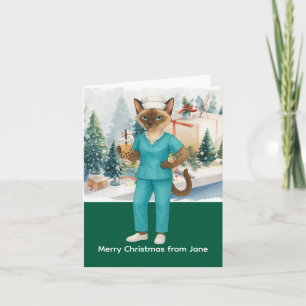 Nurse Christmas time at working place  Card