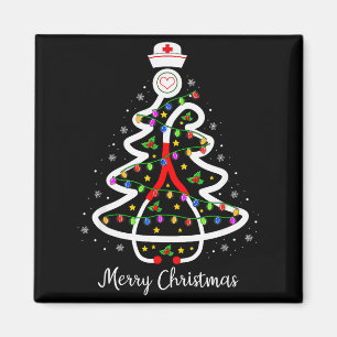Nurse Christmas Tree Shirt Stethoscope Nursing Nic Magnet