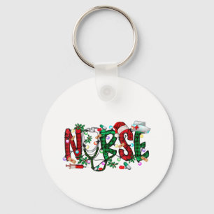 Nurse Christmas Tree Stethoscope RN LPN Scrub Nurs Keychain