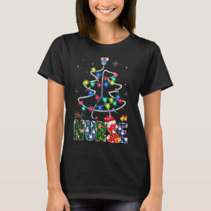 Nurse Christmas Tree Stethoscope RN LPN Scrub Nurs T-Shirt