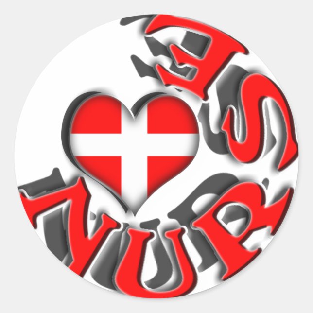 NURSE CIRCULAR LOGO WITH HEART AND CROSS SYMBOL CLASSIC ROUND STICKER (Front)