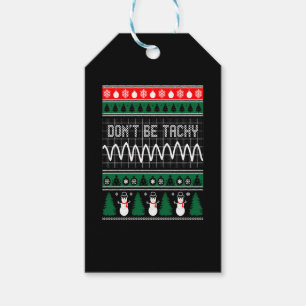 Nurse CNA Dont Be Tachy Christmas Ugly Sweater Gift Tags