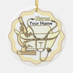 Nurse Collage  Ceramic Ornament