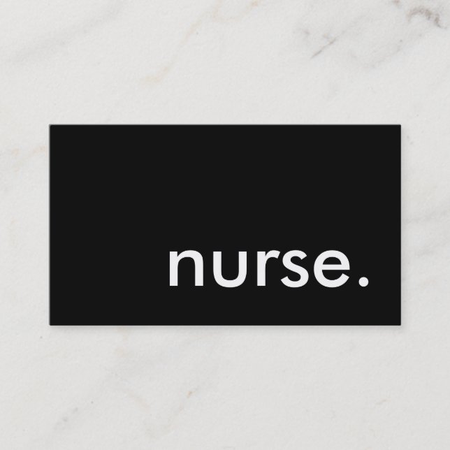 nurse. (colour customizable) business card (Front)