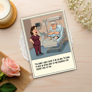 Nurse Confronts Grumpy Antagonistic Patient  Postcard