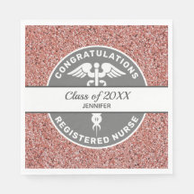 Nurse Congratulations Pink Glitter Graduate Name