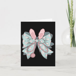 Nurse Coquette Bow Easter Bunny Eggs Ear Nursing D Card