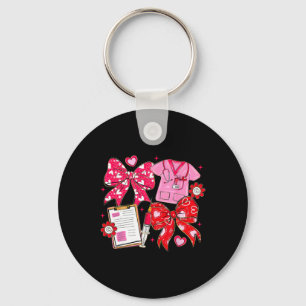 Nurse Coquette Bow Valentine Nurse Rn Pct Cna Girl Keychain