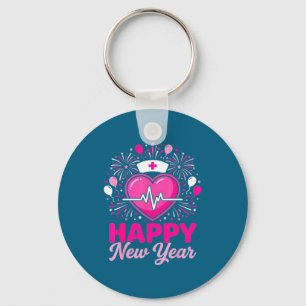 Nurse Crew Heartbeat Nye Countdown Party Year Happ Keychain