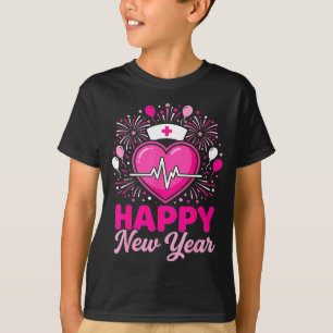 Nurse Crew Heartbeat Nye Countdown Party Year Happ T-Shirt