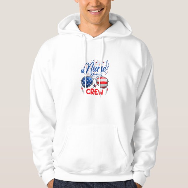 Nurse Crew Stethoscope American Hoodie (Front)
