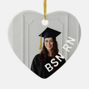 nurse custom photo heart BSN RN Ceramic Ornament