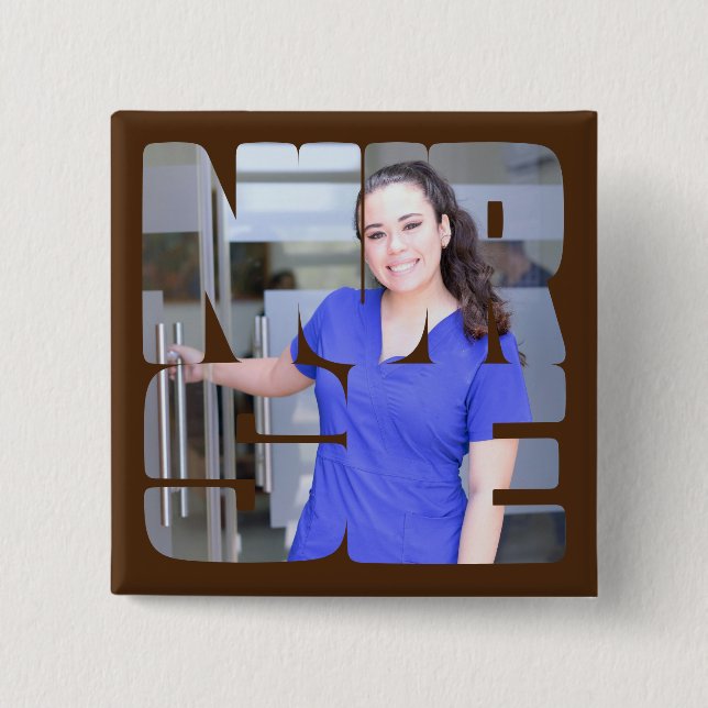 nurse custom photo square 2 inch square button (Front)
