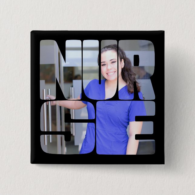 nurse custom photo square 2 inch square button (Front)