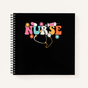 Nurse - Cute Retro Groovy Nurse Flower Nursing Notebook