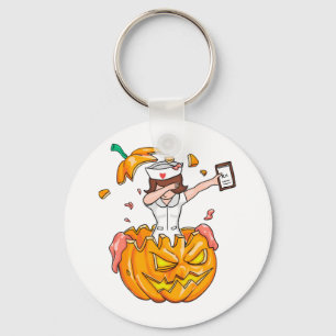 Nurse Dabbing Halloween T-Shirt Pumpkin Dab Gift Keychain
