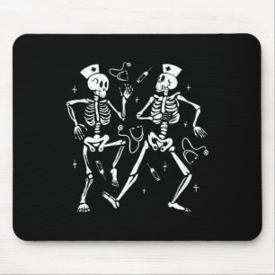 Nurse Dancing Skeleton Halloween Skeleton Costume  Mouse Pad