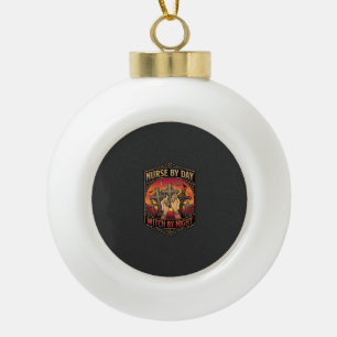 Nurse Day Witch Night Cross Hands Halloween_1 Ceramic Ball Christmas Ornament