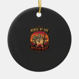 Nurse Day Witch Night Cross Hands Halloween_1 Ceramic Ornament