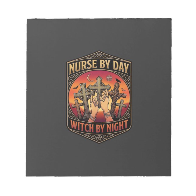Nurse Day Witch Night Cross Hands Halloween_1 Notepad (Front)