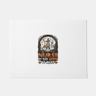 Nurse Day Witch Night Halloween Cemetery Pumpkin_1 Doormat