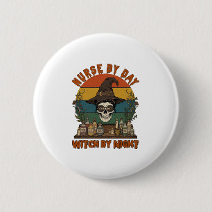 Nurse Day Witch Night Halloween Skull Potions_1 2 Inch Round Button