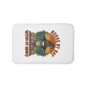 Nurse Day Witch Night Halloween Skull Potions_1 Bath Mat