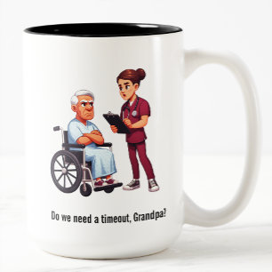 Nurse Dealing With Self Entitled Elderly Patient Two-Tone Coffee Mug