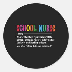 Nurse Definition Back To School Fun Classic Round Sticker