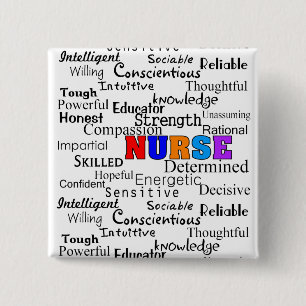 Nurse Describing Words Gifts 2 Inch Square Button