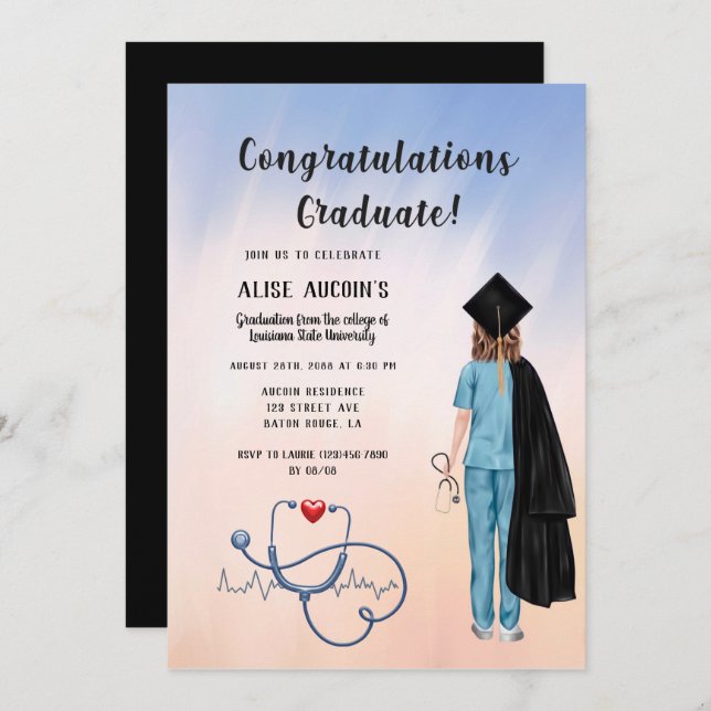 Nurse/Doctor Graduation Invitation (Front/Back)