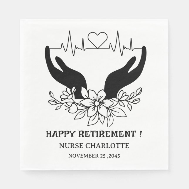 Nurse Doctor Retirement Party Napkins (Front)