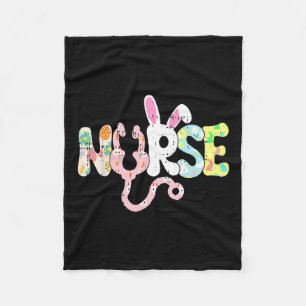Nurse Easter Bunny Ears Spring Nursing Rn Men Wome Fleece Blanket