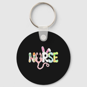 Nurse Easter Bunny Ears Spring Nursing Rn Men Wome Keychain
