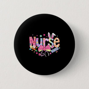 Nurse Easter Day Cute Coquette Stethoscope Nursing 2 Inch Round Button