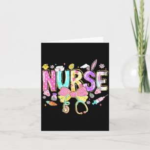 Nurse Easter Day Cute Coquette Stethoscope Nursing Card