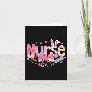 Nurse Easter Day Cute Coquette Stethoscope Nursing Card