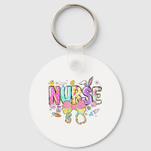 Nurse Easter Day Cute Coquette Stethoscope Nursing Keychain