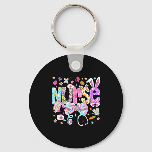 Nurse easter day cute coquette stethoscope nursing keychain (Front)